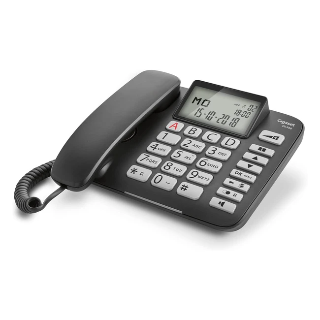 Telfono Gigaset DL580 con Cable para Mayores - Manos Libres - Gran Pantalla - 