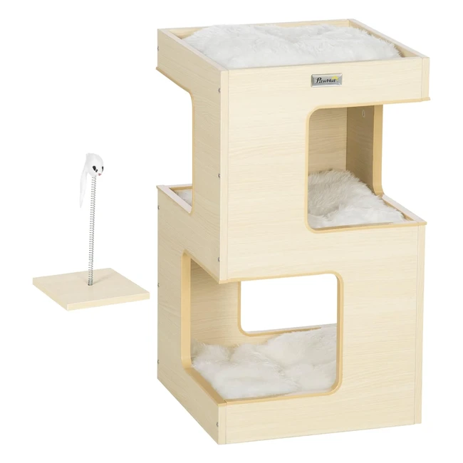 PawHut Katzenhhle 3-stufiger Katzenschrank mit Kissen Katzenhtte Katzenhaus 