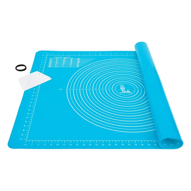 Extra Large Nonstick Silicone Baking Pastry Mat 71x51cm Blue - BPA Free
