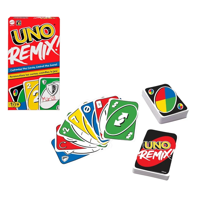 Mattel Games UNO Remix Personalizzabile - Vinci Gioco Famiglia Bambini 7anni GXD71
