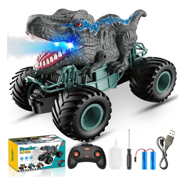 Voiture Tlcommande Dino Monster Truck Jouet Enfant 3-12 ans - LED Sons Spr