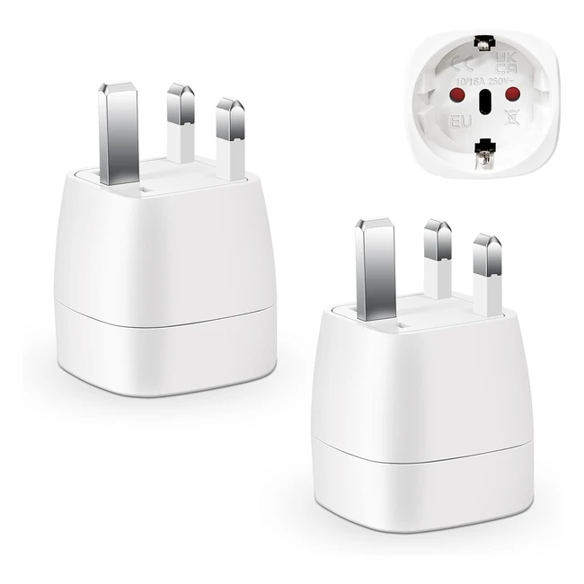 Adaptateur Prise Anglaise Voyage France UK Type G Blanc