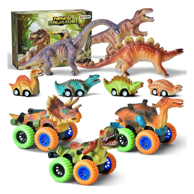 Gizmovine Dinosaure Jouet Voiture Enfant 10 Pcs - Raliste Figurine Dinausore A