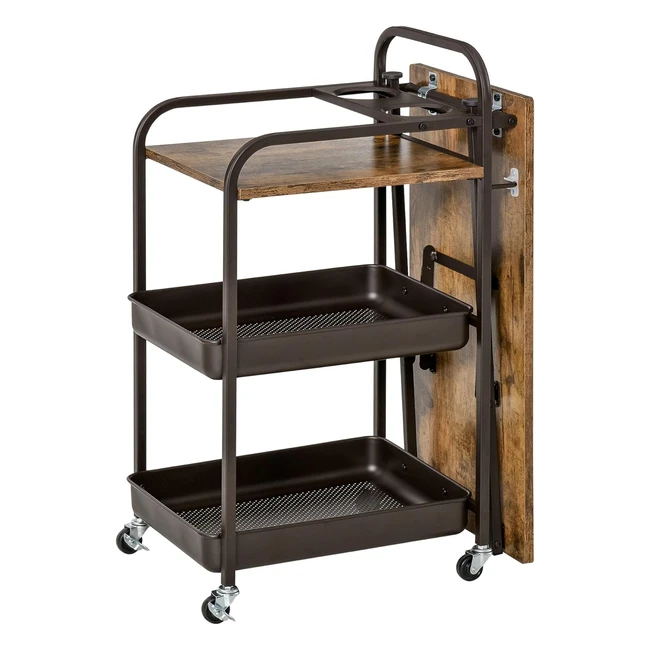 Homcom Kchenwagen Servierwagen Rustikalbraun 118 x 365 x 82 cm