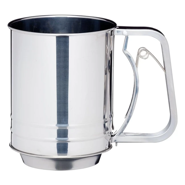 KitchenCraft Flour Sifter Stainless Steel 3 Cup - Mess-Free Dusting & Precise Decorating