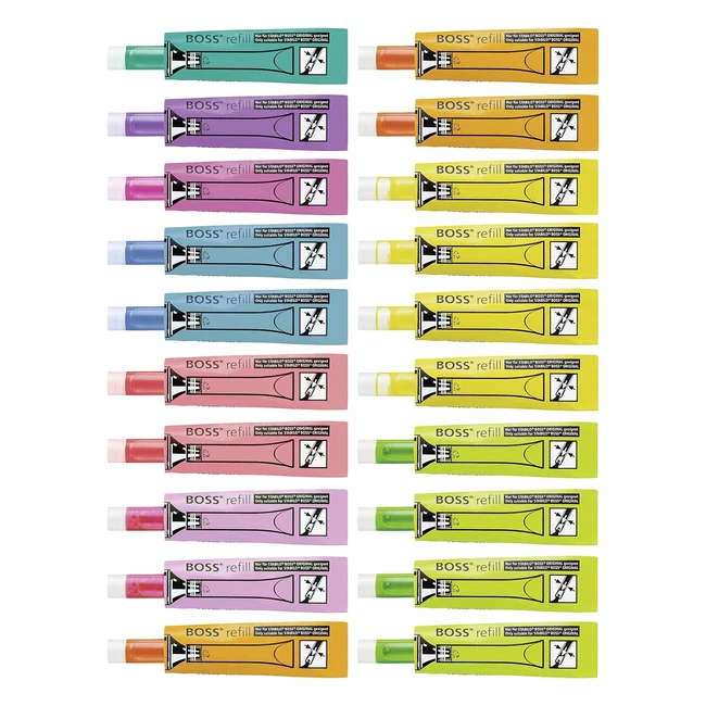 Recambio de tinta Stabilo Boss Original - Set 20 unidades colores surtidos