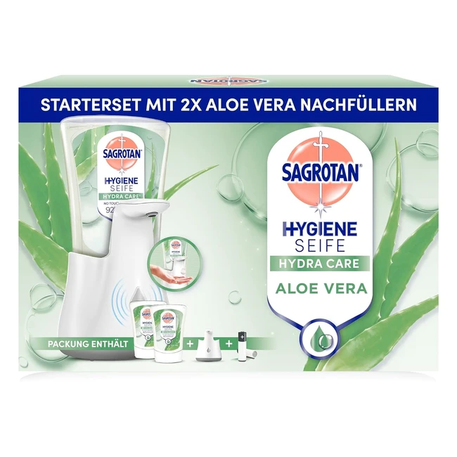 Distributeur de savon automatique Sagrotan NoTouch Blanc - Pack de stocks - Aloe