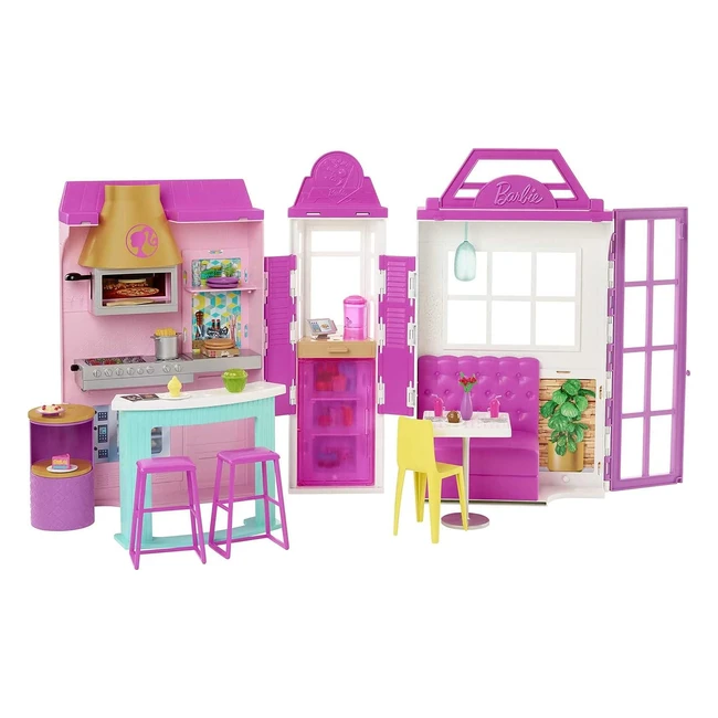 Barbie Cook n Grill Restaurant Playset 30 Pieces Modern Design Gift 3-7 Year Old