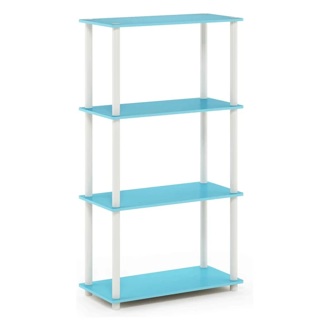 Furinno Turnntube 4-Tier Shelf Display Rack Light BlueWhite - Stylish Durable