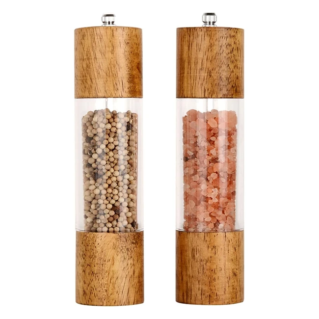 Haomacro Premium Acrylic Salt and Pepper Grinder Set - Manual Salt and Pepper Mi