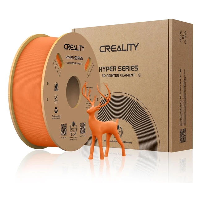 Filament PLA Hyper Creality - Haute Vitesse d'Impression - Résistant - Précision Dimensionnelle - 1kg - Orange