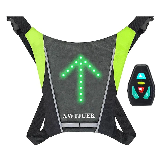 Gilet Vélo Clignotant LED XWTJUER 48 - USB Rechargeable - Réfléchissant - 5 Indicateurs de Direction