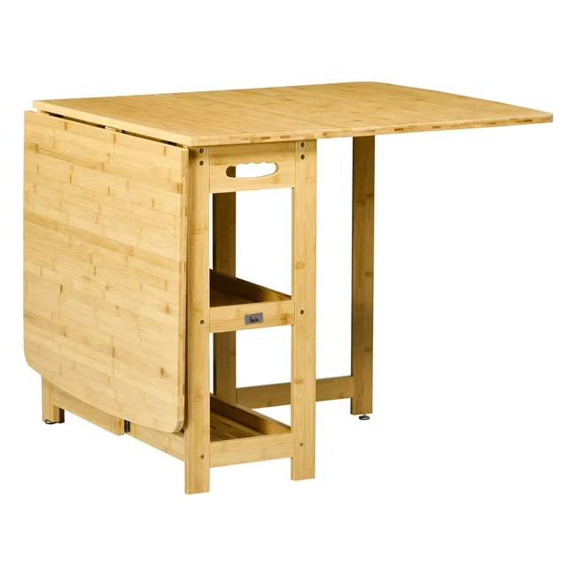 Homcom Esstisch Klappbarer Tisch Kchentisch mit Aufbewahrungsfchern Esszimme