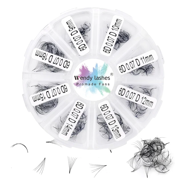 Estensioni Ciglia Volume 6D 500 Fans 007mm C Curl 916mm - Russo Premade Fans