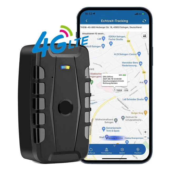 Traceur GPS Zeerkeer 4G 20000mAh Longue Autonomie Précision 5m Magnétique