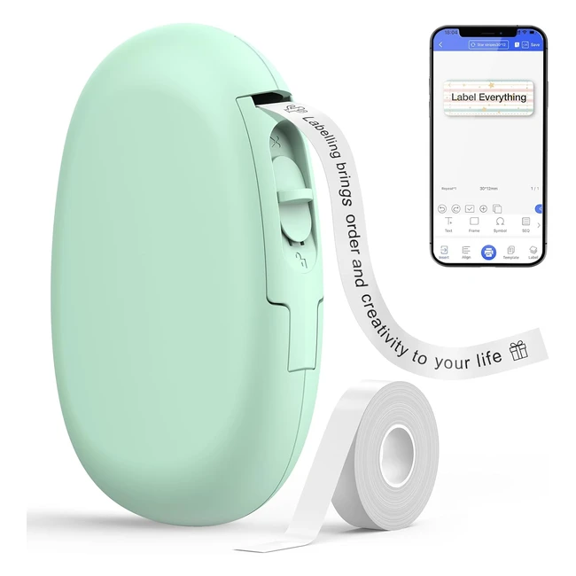 Supvan E10 Etikettendrucker Selbstklebend USB Wiederaufladbares Thermisches Etikettiergerät Mini Bluetooth Etikettiergerät für Zuhause Schule Büro Datum Kompatibel mit iOS Android Telefon