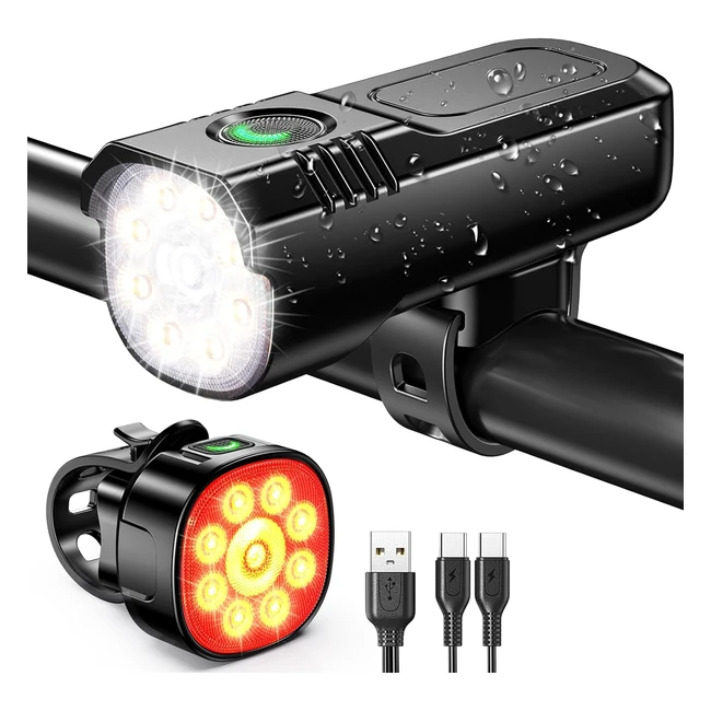 Luces Bicicleta Iseyou 87 Modos LED Recargable USB IP65