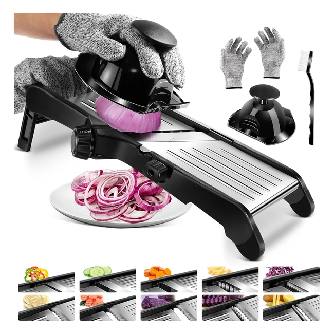 Mandolina Affettatrice Verdure Acciaio Inox Multifunzione