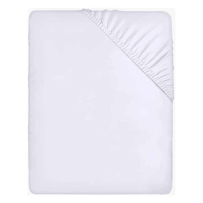 Sabana Bajera 180x200 Blanco Bolsillo Profundo Microfibra Poliéster Cama 180 Utopia Bedding