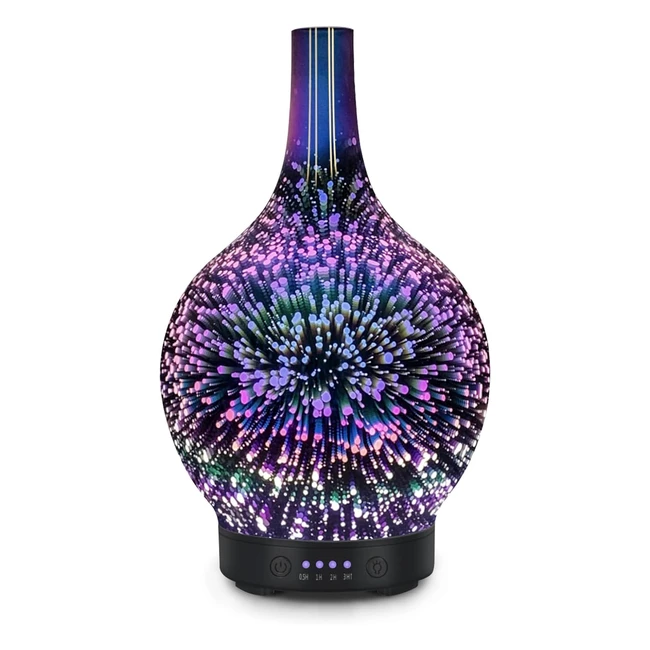 Glass Firework Essential Oil Diffuser 3D Whisper Quiet 120ml