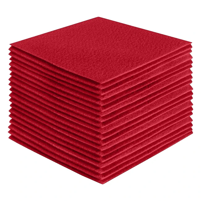 Feltro Rosso 10x10 cm Quadrati - Artigianato Hobby Decorazioni - 42 Pezzi