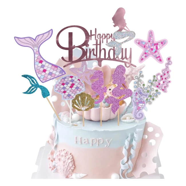 Dcoration Gteau Cupcake Sirne Srie Fille 12 Pices Happy Birthday