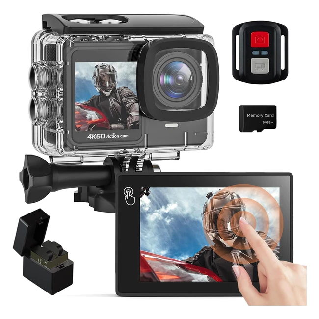 Cámara Deportiva 4K Yolansin con Tarjeta SD 64GB - Pantalla Táctil 24MP HD - Wifi - Control Remoto - Accesorios