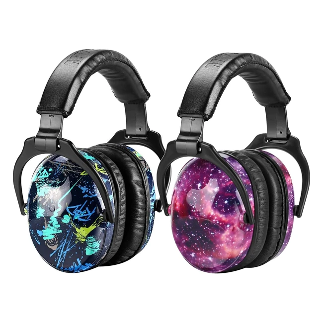 Casque anti bruit enfant Zohan 030 lot de 2 - Protection auditive confortable - Galaxie et graffiti