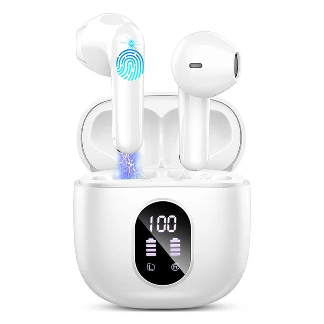 Wireless Earbuds Bluetooth 53 Headphones 2023 - ENC Mic - 50H HiFi Stereo - IP7 Waterproof - USBC LED Display