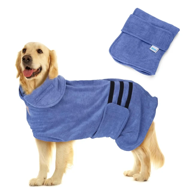 Accappatoio per cani Nobleza in microfibra con velcro super assorbente XL