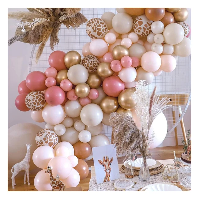 Kit Ghirlanda Palloncini Rosa Arco Palloncini Safari Vintage Macaron Giraffa Com