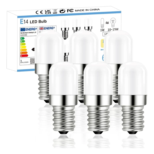 Ampoule LED E14 Frigo Blanc Froid 5000K 1W Remplacement Halogènes 15W Lot de 6