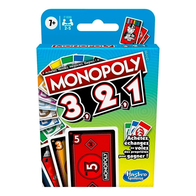 Monopoly Bid Game - Quickplaying Card Game for 4 Players - Ages 7 - Fun Family 