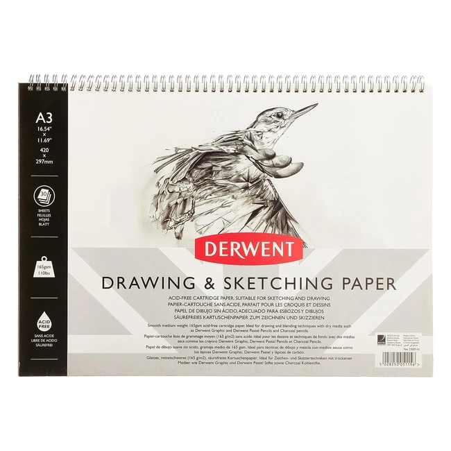 Derwent Skizzenblock A3 Querformat Zeichnen Schreiben 30 Blatt Surefreies Papier