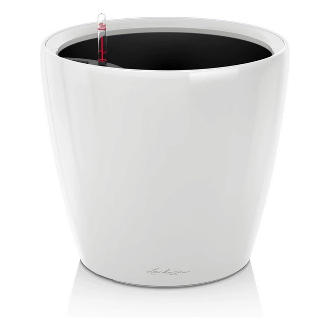 Vaso Lechuza Classico Premium LS 35 Bianco Lucido - Sistema di Irrigazione Integrato