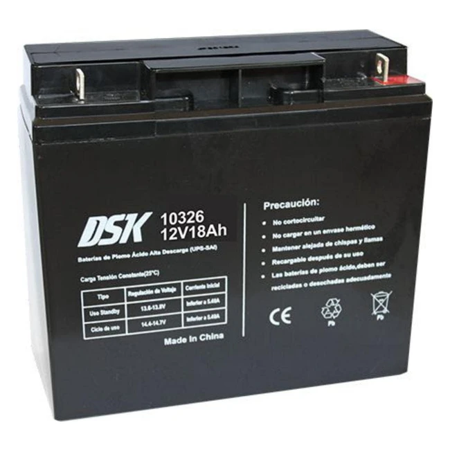 Batterie DSK 12V 18Ah Agm Rechargeable - Voitures et Motos Électriques