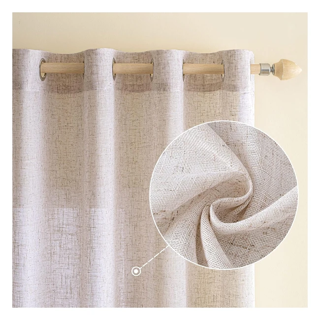 Emema Tende Lino Trasparente 140x215 cm Bianco - Moderno Design - 2 Pannelli