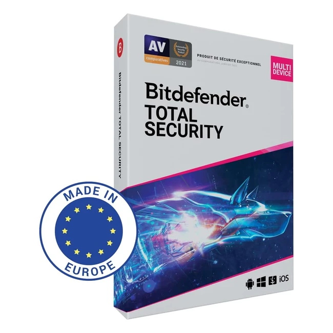 Bitdefender Total Security 2024 - Protection Premium Complète pour 3 Appareils - 1 An