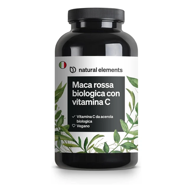 Maca Rossa Biologica 3000mg - 180 Capsule - Vitamina C Naturale - Certificazione
