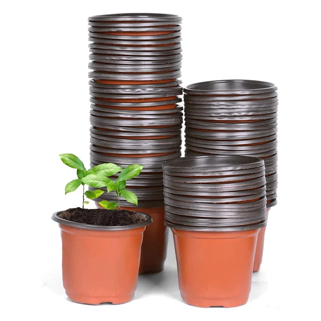Cymax 100 Pack 10cm Plants Nursery Pots - Reusable Plastic Flower Containers - S