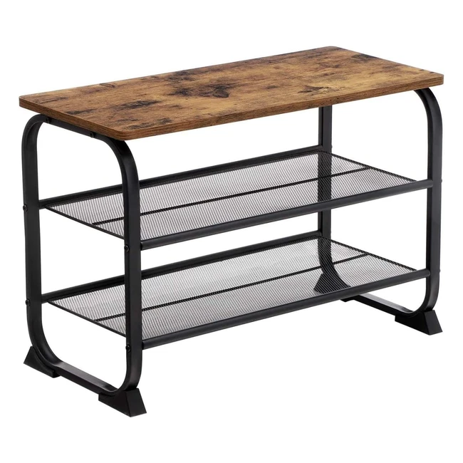 VASAGLE Schuhschrank Industriedesign Schuhregal mit 2 Gitterregalen stabile plat