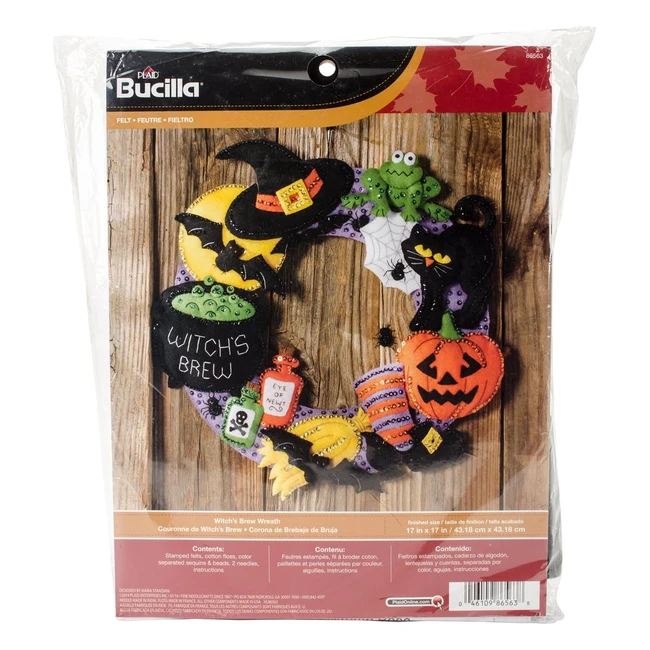 Kit de suspension murale Bucilla 86563 - Couronne de sorcière multicolore - 2 x 95 x 1175 cm