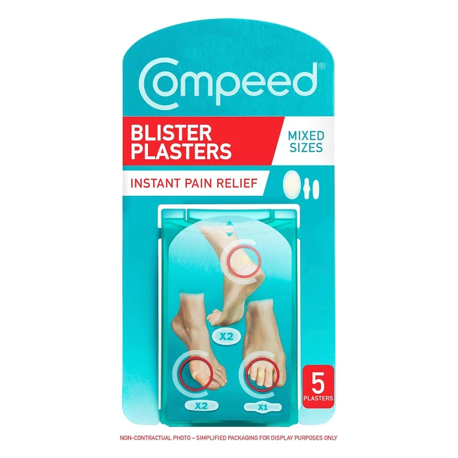 Compeed Blister Plasters 5 Pack | Deep Cushioning & Hydrocolloid Gel Technology