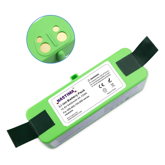 Batteria al Litio Nastima 148V 6400mAh per iRobot Roomba Serie 500-800