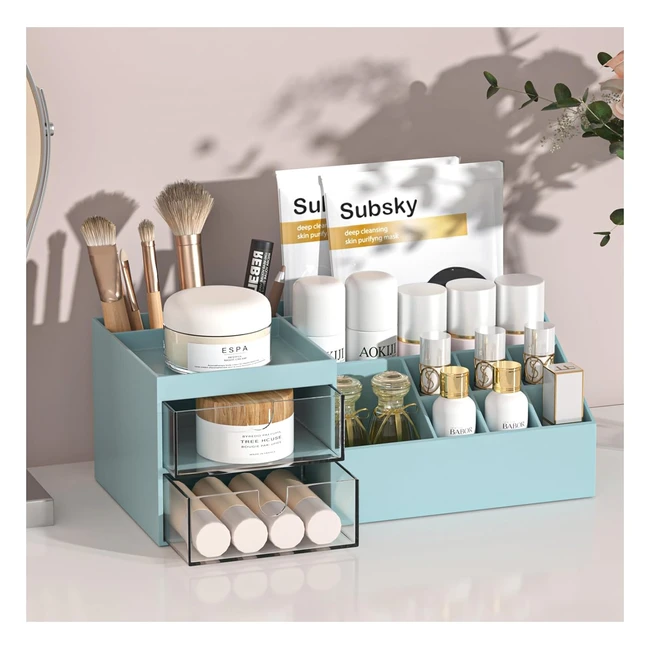 Organisateur de Maquillage Subsky avec Tiroirs - Bleu - Qualité PP - Aucun Assemblage Requis