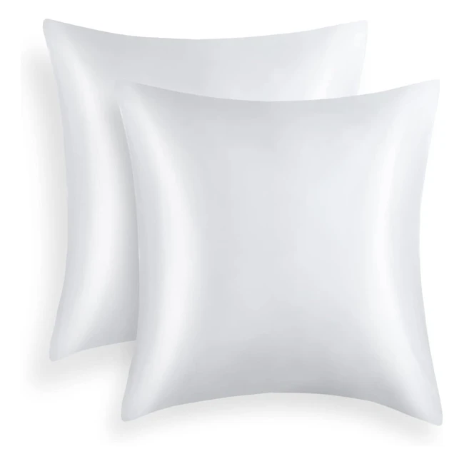 Funda Almohada Satén 80x80 - Paquete 2 Fundas Satén Pelo Rizado - Cuidado Pelo y Piel