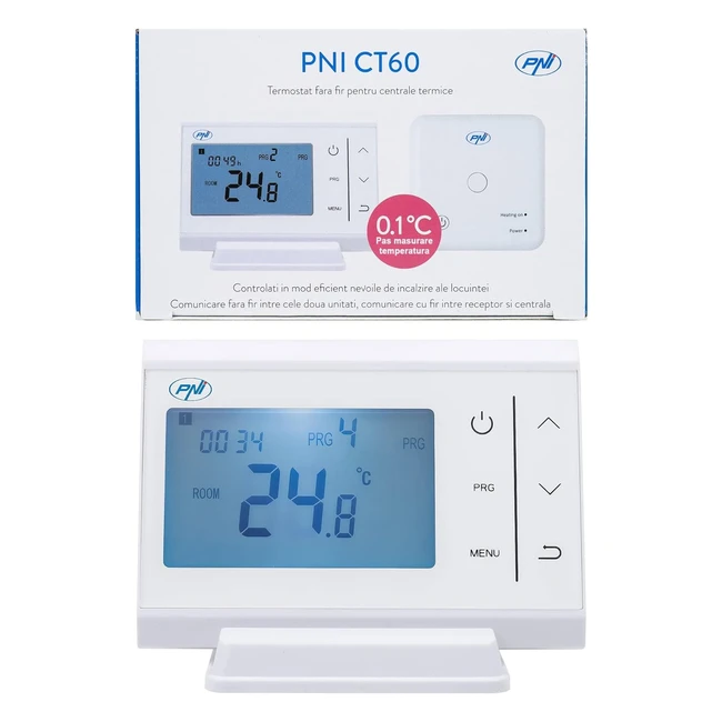 Thermostat sans fil PNI CT60 - Hystrsis 01 degrs - Blanc