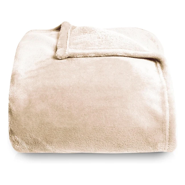 Silentnight Supersoft Fleece Throw Blanket - Stone - 130 x 150cm - Warm & Cozy - Versatile Bed, Sofa, Couch