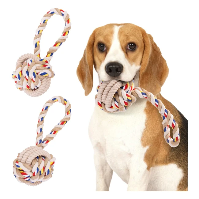 Nobleza Giocattoli per Cani Indistruttibile 2 Pack Corda di Cotone 100 Naturale