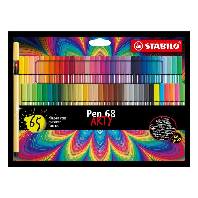 Pennarello Premium Stabilo Pen 68 - Astuccio da 65 Colori Assortiti
